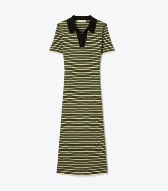 Gestreiftes Strick-Polokleid