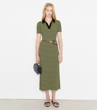 Gestreiftes Strick-Polokleid