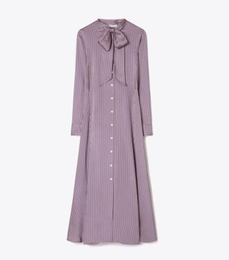 Gestreiftes Viskose-Hemdkleid