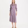 Gestreiftes Viskose-Hemdkleid Gestreiftes Viskose-Hemdkleid