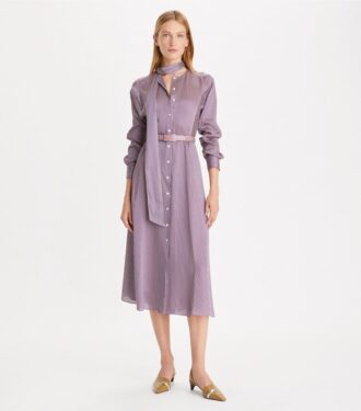 Gestreiftes Viskose-Hemdkleid