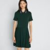 Golfkleid mit Plissee und Reißverschluss vorne