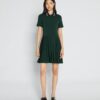 Golfkleid mit Plissee und Reißverschluss vorne
