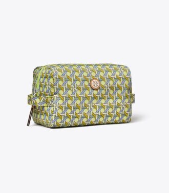 Große Kosmetiktasche aus bedrucktem Nylon