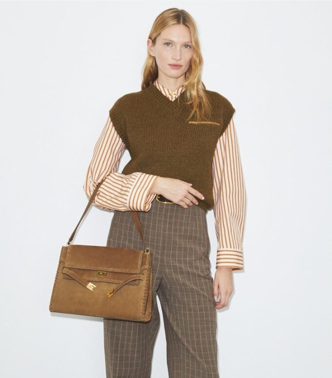 Große Lee Radziwill Schultertasche aus Wildleder Große Lee Radziwill Schultertasche aus Wildleder