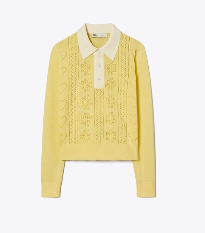 Herz-Pointelle-Pullover
