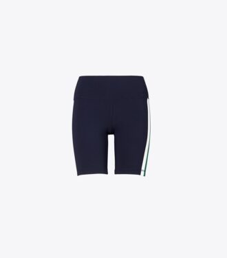Hoch geschnittene, formende Kompressions-Bike-Shorts mit Seitenstreifen
