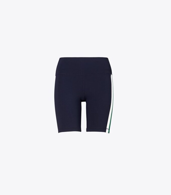 Hoch geschnittene, formende Kompressions-Bike-Shorts mit Seitenstreifen Hoch geschnittene, formende Kompressions-Bike-Shorts mit Seitenstreifen