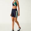Hoch geschnittene, formende Kompressions-Bike-Shorts mit Seitenstreifen Hoch geschnittene, formende Kompressions-Bike-Shorts mit Seitenstreifen