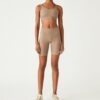 Hoch geschnittene Kompressions-Bike-Shorts aus Melange