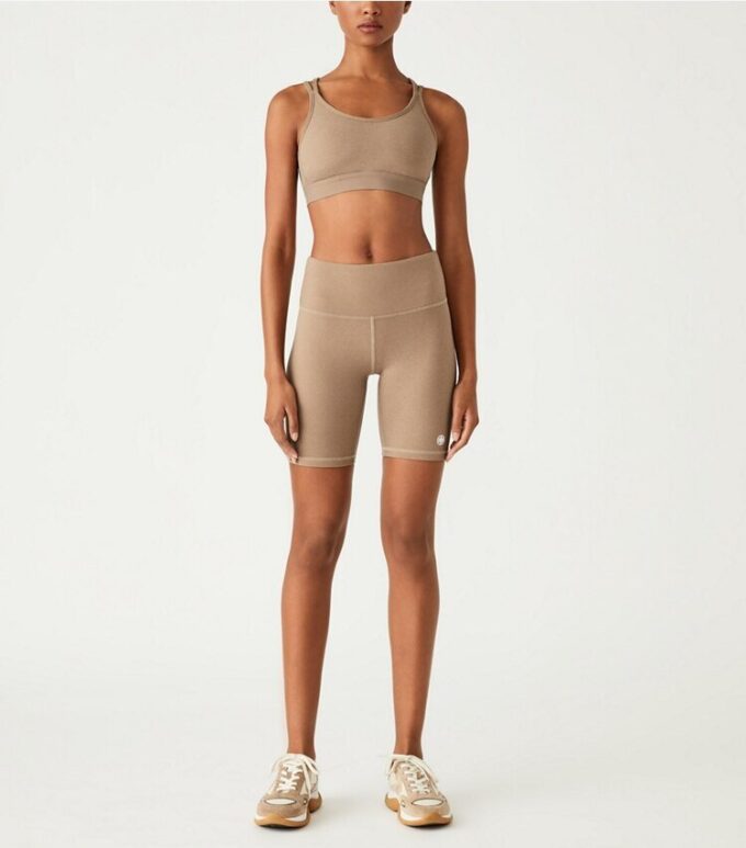 Hoch geschnittene Kompressions-Bike-Shorts aus Melange