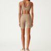 Hoch geschnittene Kompressions-Bike-Shorts aus Melange