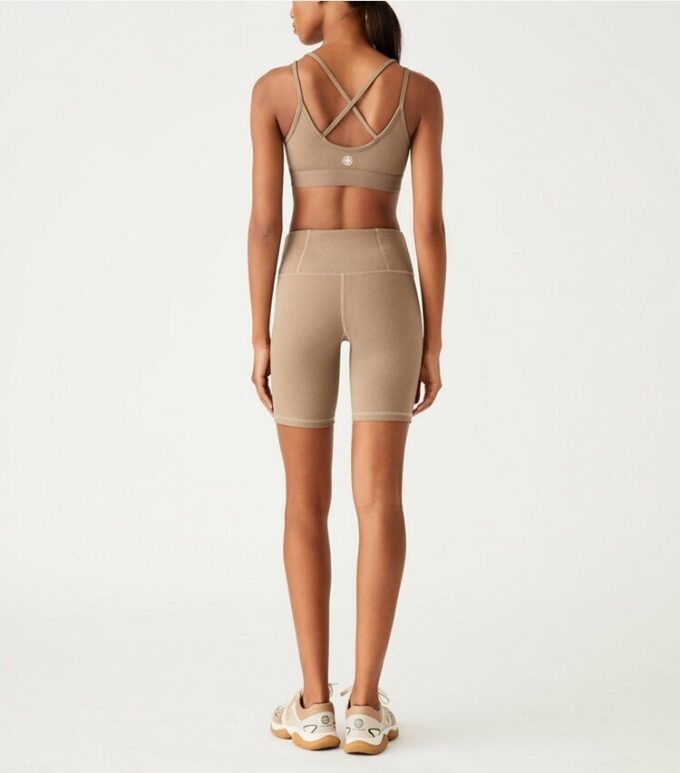 Hoch geschnittene Kompressions-Bike-Shorts aus Melange