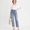 Hoch geschnittene Straight-Jeans
