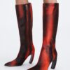 Hohe Stiefel mit Kalbslederprint Hohe Stiefel mit Kalbslederprint