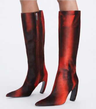 Hohe Stiefel mit Kalbslederprint