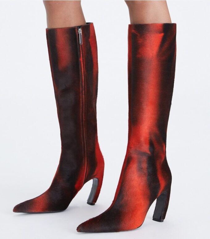Hohe Stiefel mit Kalbslederprint Hohe Stiefel mit Kalbslederprint