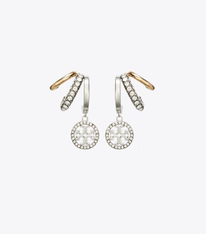 Icon Pavé Triple Hoop Ohrringe