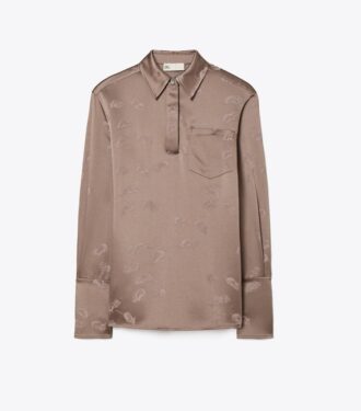 Jacquard-Hemd mit Manschetten