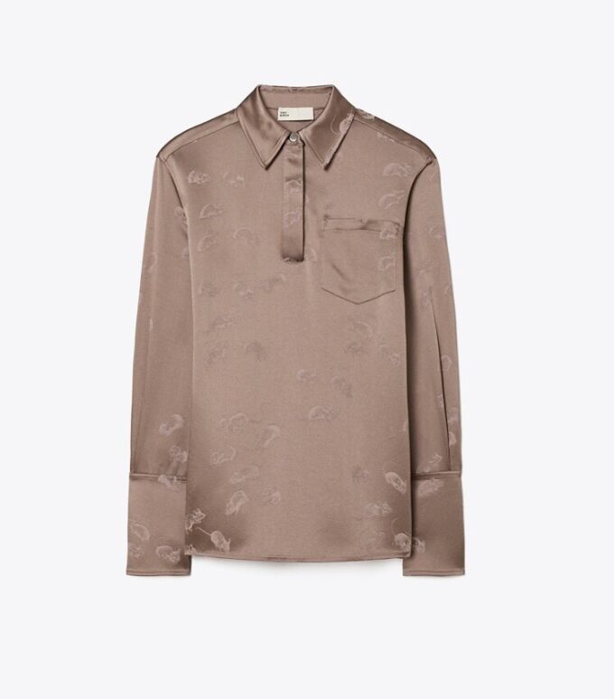 Jacquard-Hemd mit Manschetten Jacquard-Hemd mit Manschetten