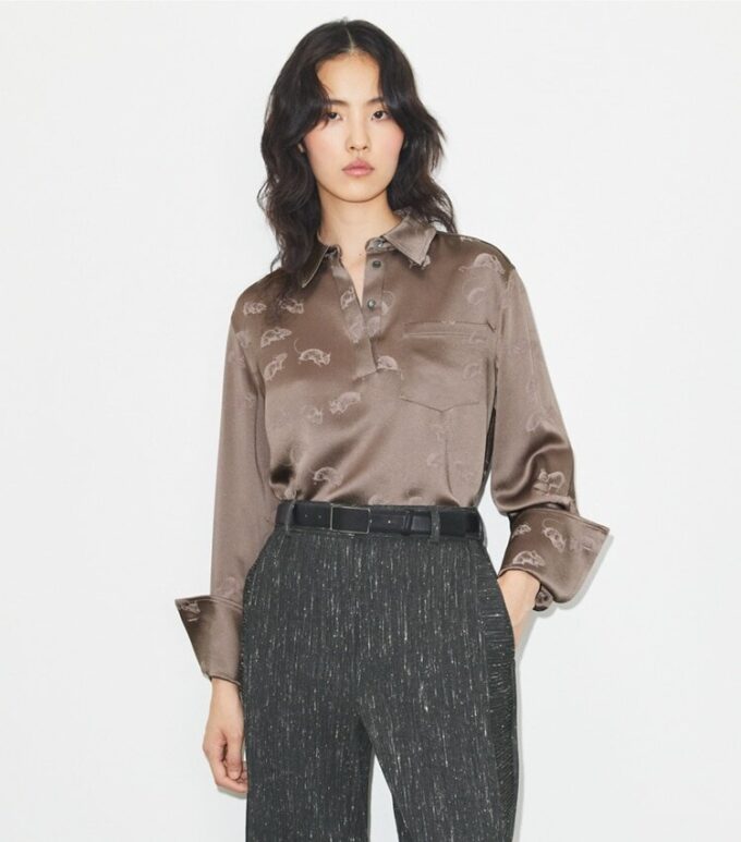 Jacquard-Hemd mit Manschetten Jacquard-Hemd mit Manschetten