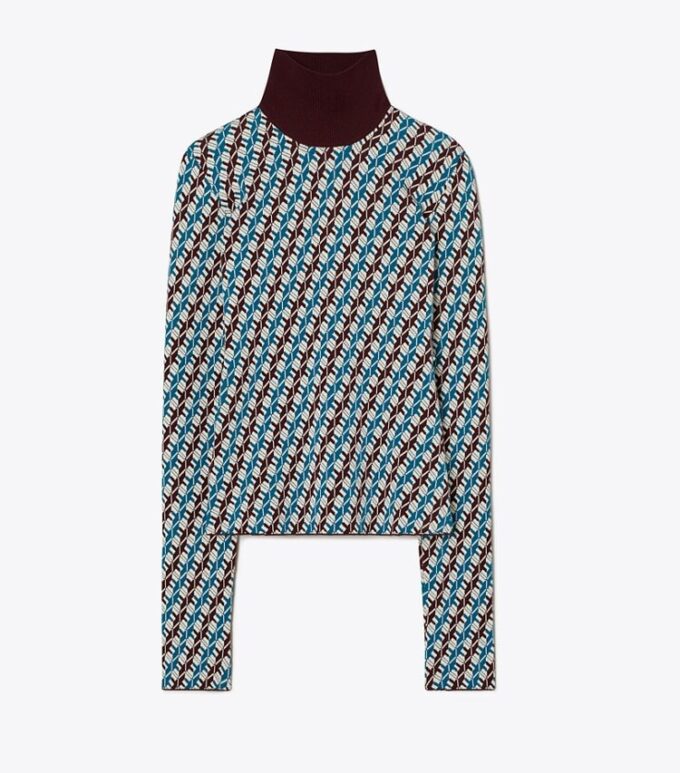 Jacquard-Rollkragenpullover Jacquard-Rollkragenpullover