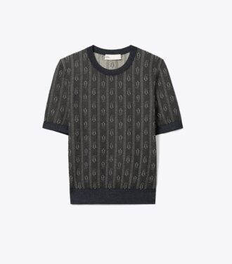 Jacquard-Shirt mit Rundhalsausschnitt