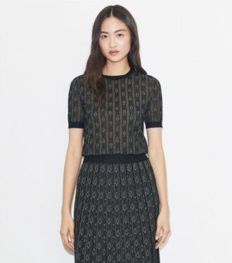 Jacquard-Shirt mit Rundhalsausschnitt