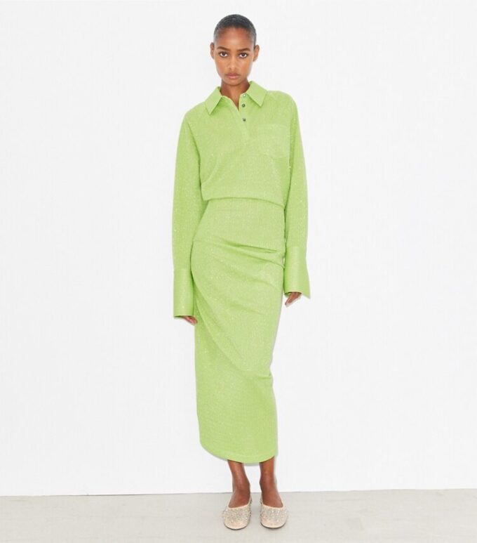 Jacquardkleid mit Manschetten Jacquardkleid mit Manschetten