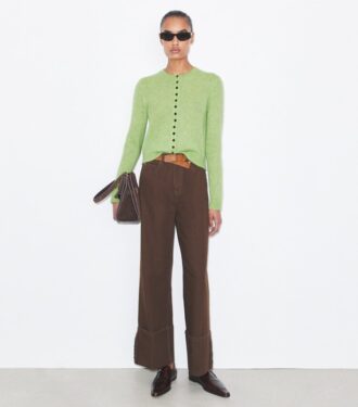 Jeans mit geradem Bein und Umschlag