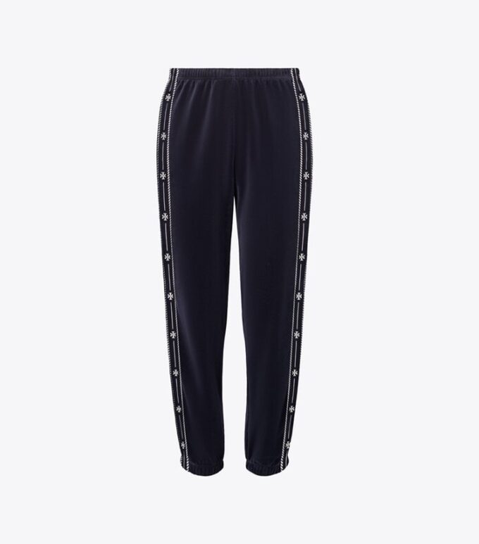 Jogginghose mit T-Logo aus Velours Jogginghose mit T-Logo aus Velours