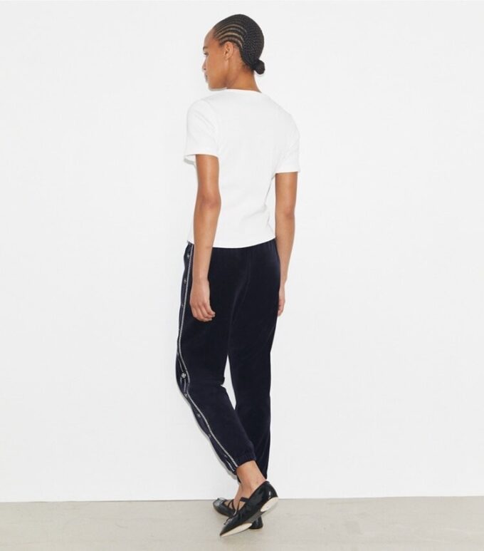 Jogginghose mit T-Logo aus Velours Jogginghose mit T-Logo aus Velours