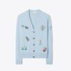 Kaschmir-Strickjacke mit Golf-Applikationen Kaschmir-Strickjacke mit Golf-Applikationen