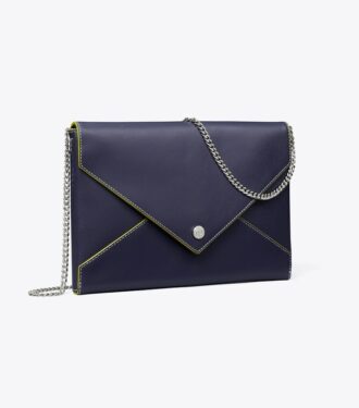 Kette-Umschlagtasche aus glattem Leder