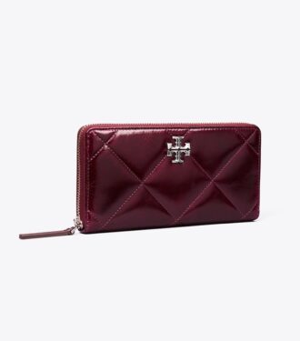 Kira Diamond Quilt Distressed Zip Continental Wallet