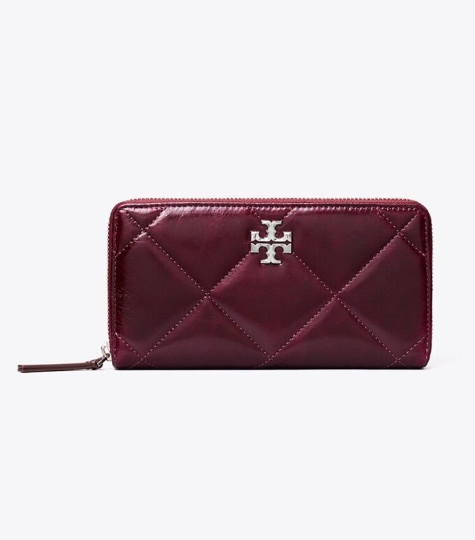 Kira Diamond Quilt Distressed Zip Continental Wallet