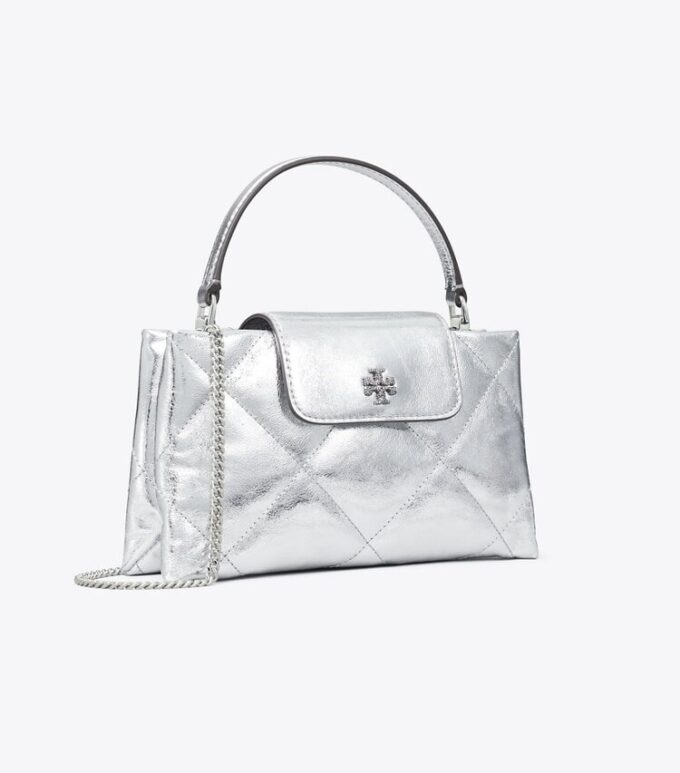 Kira Diamond Quilt Metallic-Handtasche mit Henkel Kira Diamond Quilt Metallic-Handtasche mit Henkel