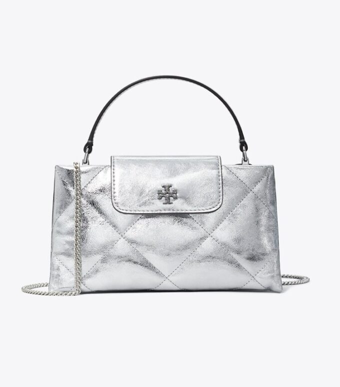 Kira Diamond Quilt Metallic-Handtasche mit Henkel Kira Diamond Quilt Metallic-Handtasche mit Henkel