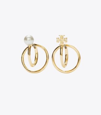 Kira Pearl Double Hoop Ohrring