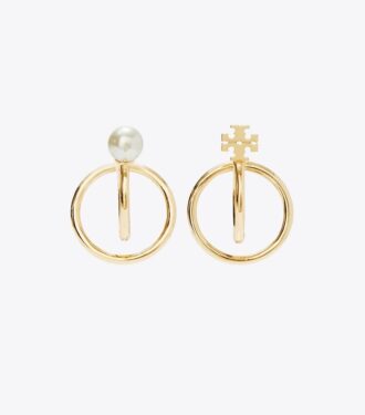 Kira Pearl Double Hoop Ohrring