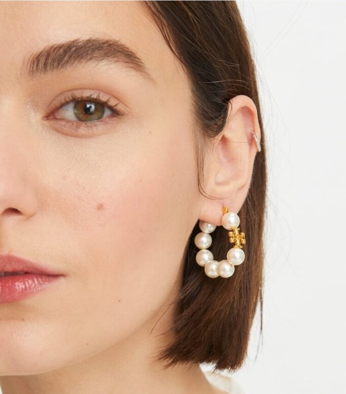 Kira Pearl Hoop Ohrringe Kira Pearl Hoop Ohrringe