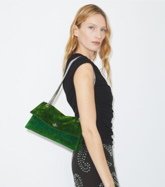 Kira Turnlock Flocked Schultertasche