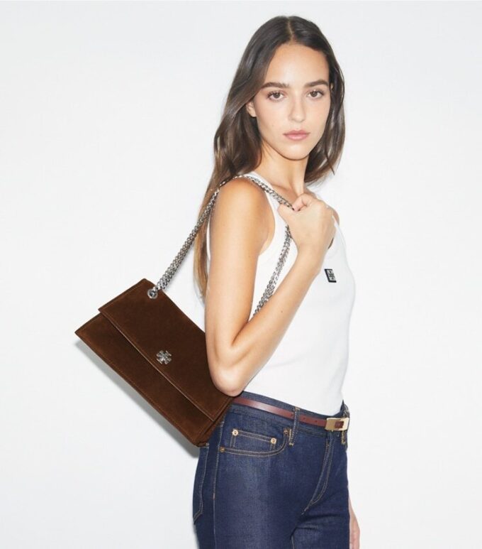 Kira Turnlock Schultertasche aus Wildleder Kira Turnlock Schultertasche aus Wildleder