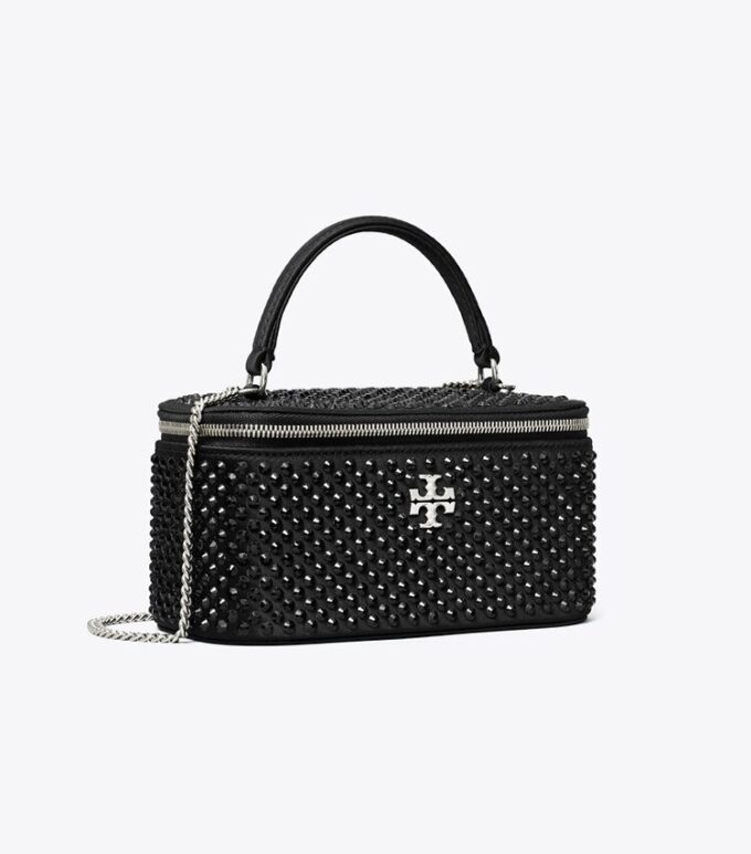Kira verzierter Satin-Kosmetikkoffer Kira verzierter Satin-Kosmetikkoffer