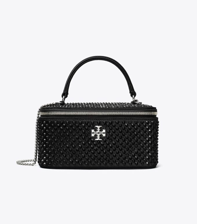 Kira verzierter Satin-Kosmetikkoffer Kira verzierter Satin-Kosmetikkoffer