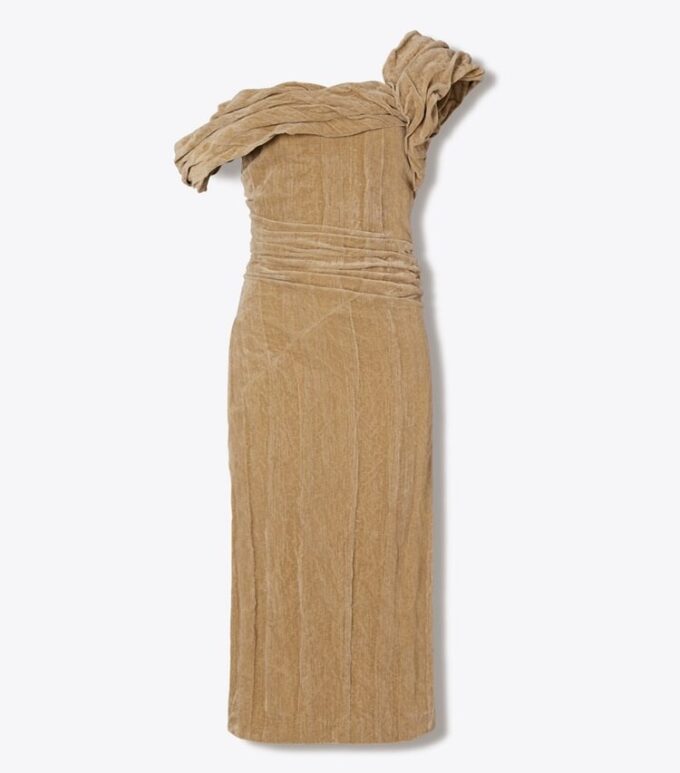 Kleid aus gedrehtem Baumwollsamt Kleid aus gedrehtem Baumwollsamt