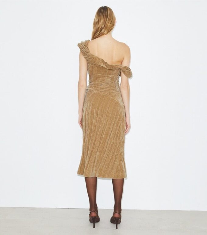 Kleid aus gedrehtem Baumwollsamt Kleid aus gedrehtem Baumwollsamt