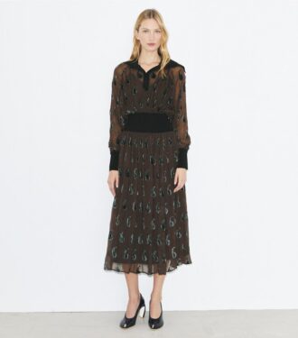 Kleid mit geripptem Bund