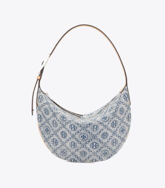 Kleine Ballon-Tasche aus Denim mit T Monogram