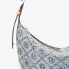 Kleine Ballon-Tasche aus Denim mit T Monogram Kleine Ballon-Tasche aus Denim mit T Monogram